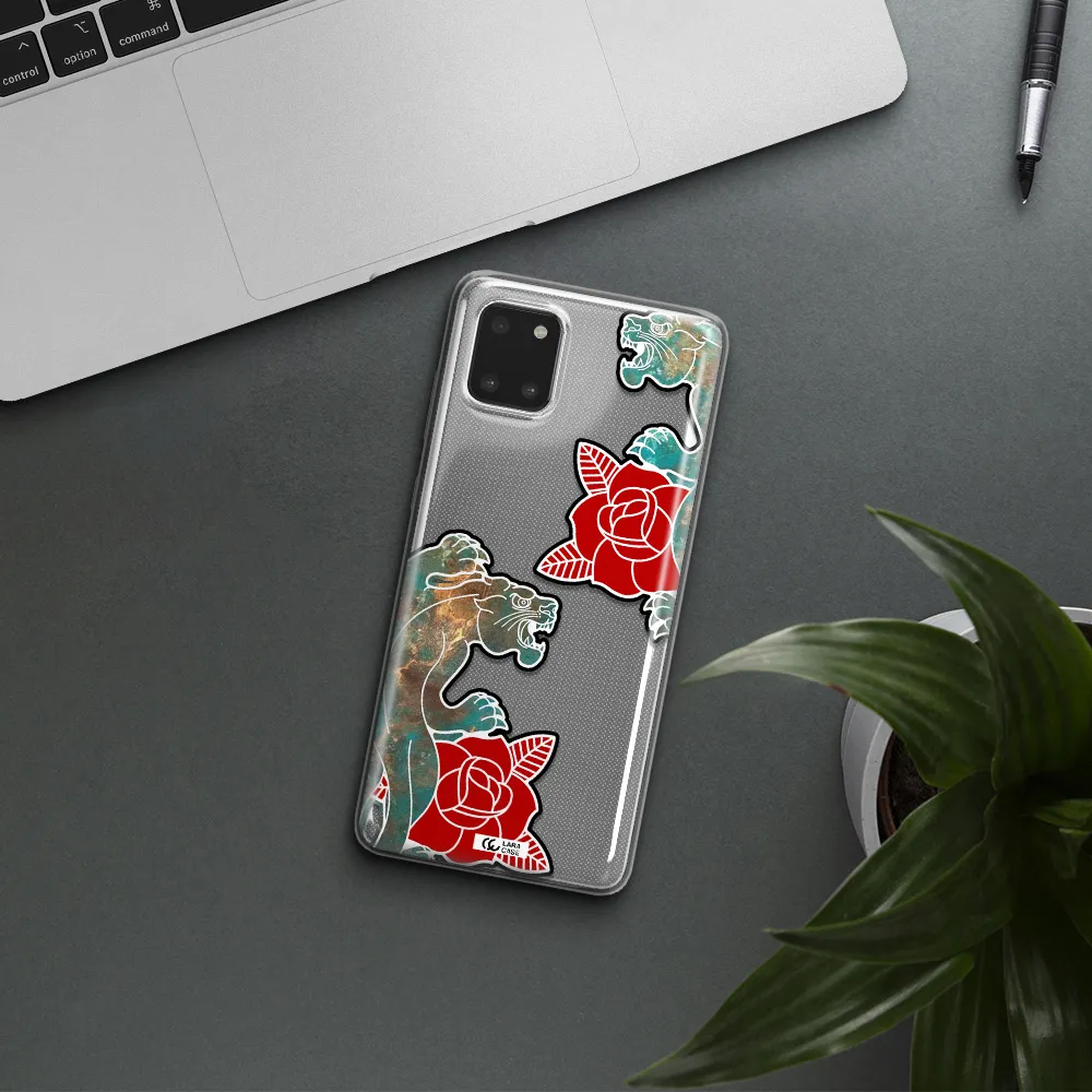 Black Panther Roses Samsung A81 Clear TPU Case