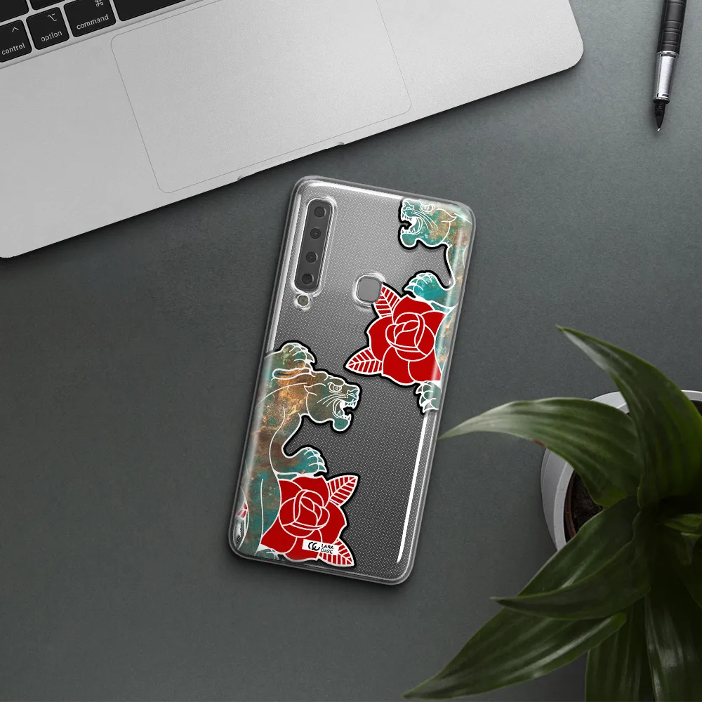 Black Panther Roses Samsung A9 2018 Clear TPU Case