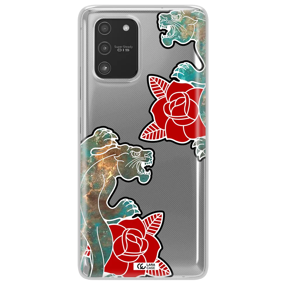 Black Panther Roses Samsung A91 Clear TPU Case