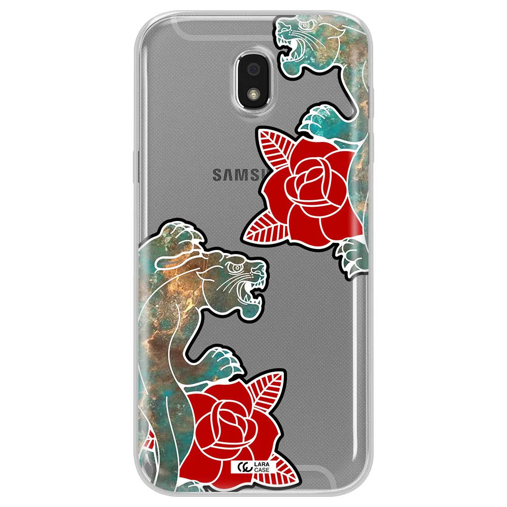 Black Panther Roses Samsung J5 2017 Clear TPU Case