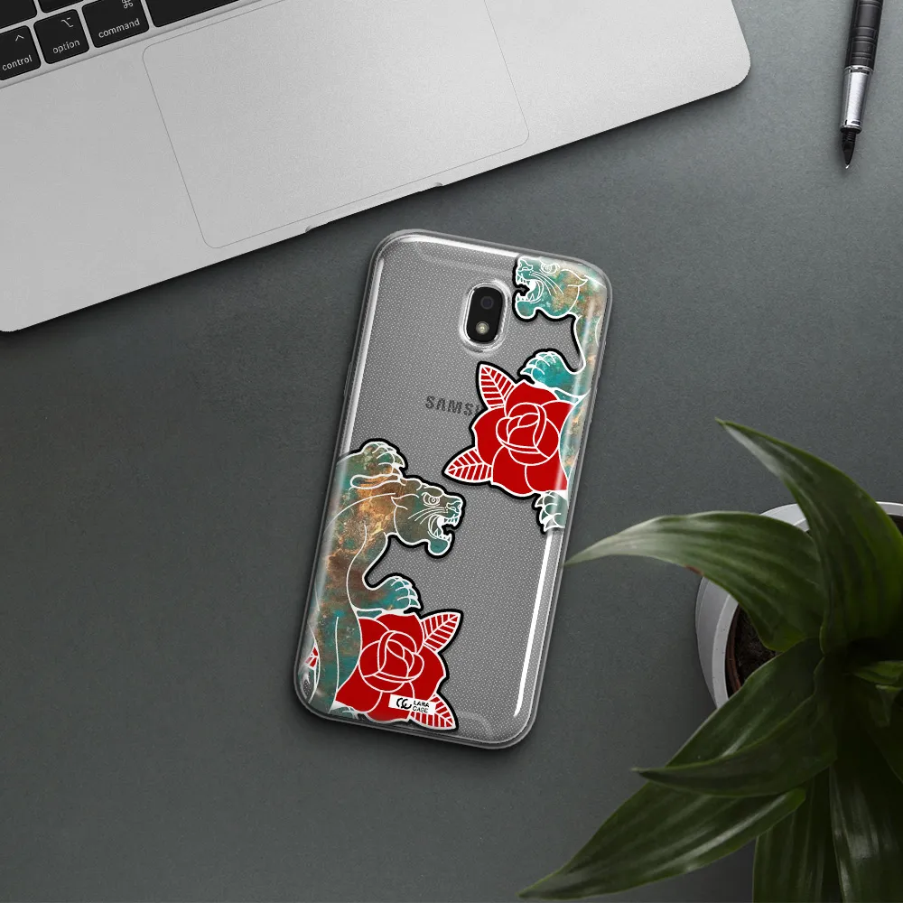 Black Panther Roses Samsung J5 2017 Clear TPU Case