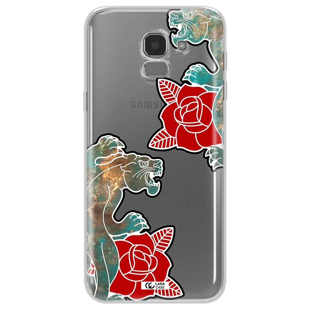 Black Panther Roses Samsung J6 Clear TPU Case