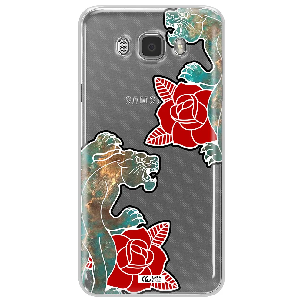 Black Panther Roses Samsung J7 2016 Clear TPU Case