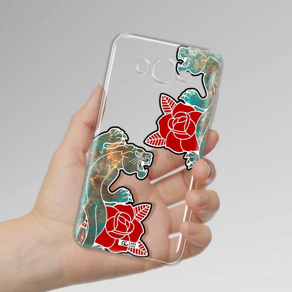 Black Panther Roses Samsung J7 Clear TPU Case