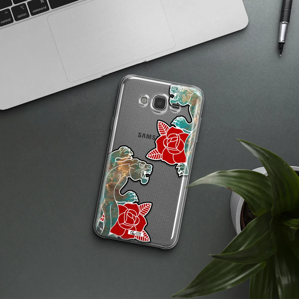 Black Panther Roses Samsung J7 Clear TPU Case