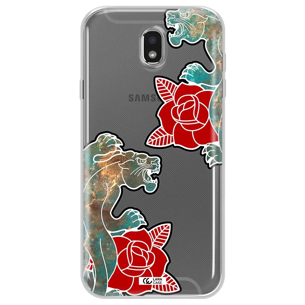 Black Panther Roses Samsung J7 Pro Clear TPU Case