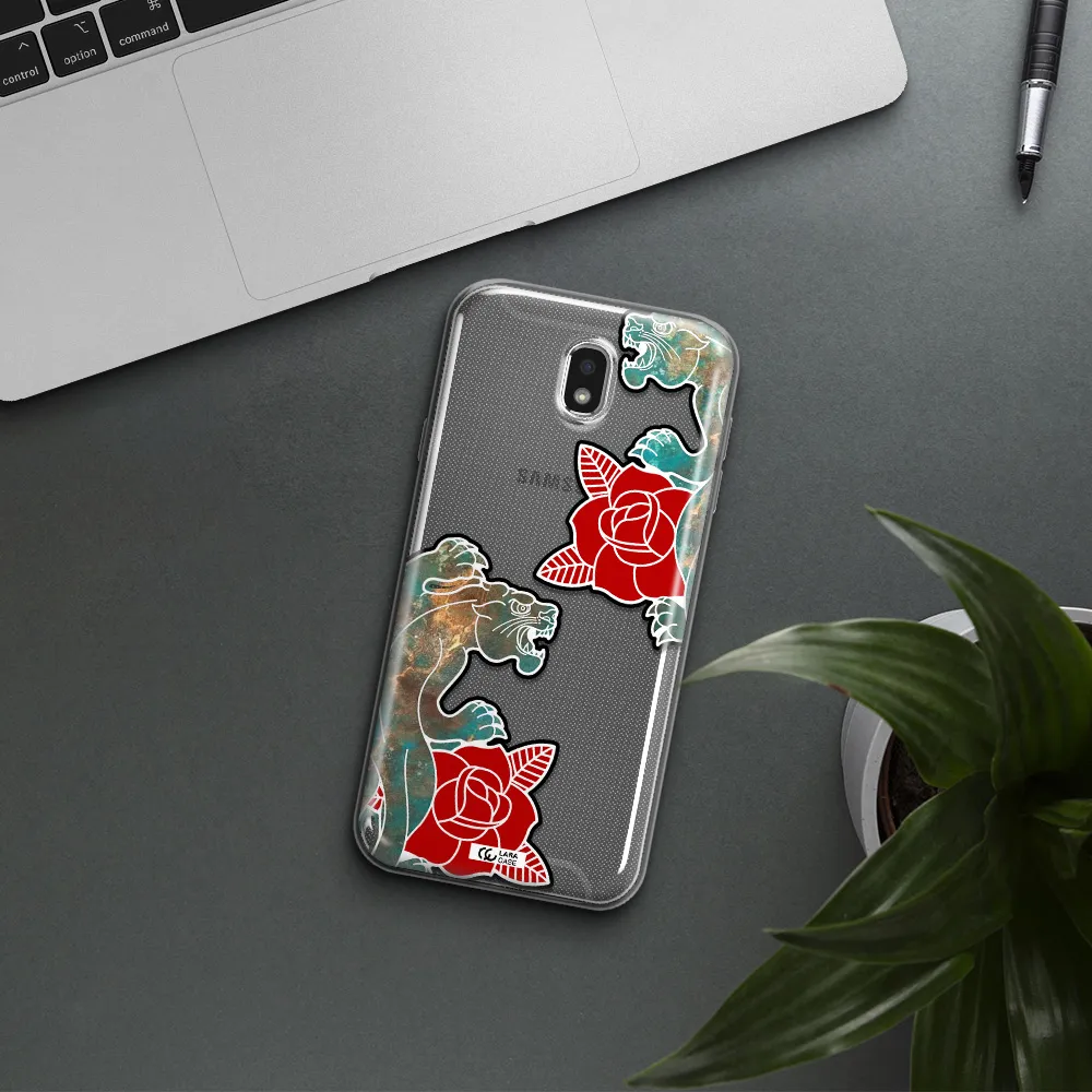 Black Panther Roses Samsung J7 Pro Clear TPU Case