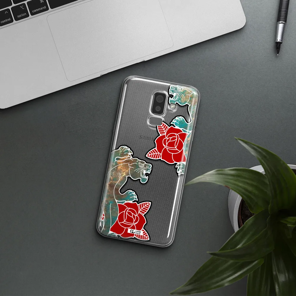 Black Panther Roses Samsung J8 Clear TPU Case