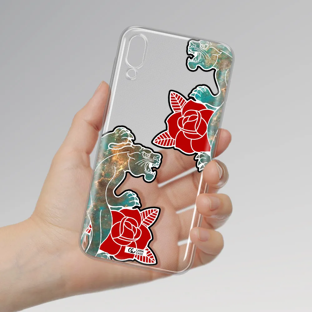 Black Panther Roses Samsung M10 Clear TPU Case