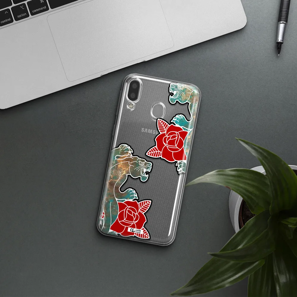 Black Panther Roses Samsung M20 Clear TPU Case