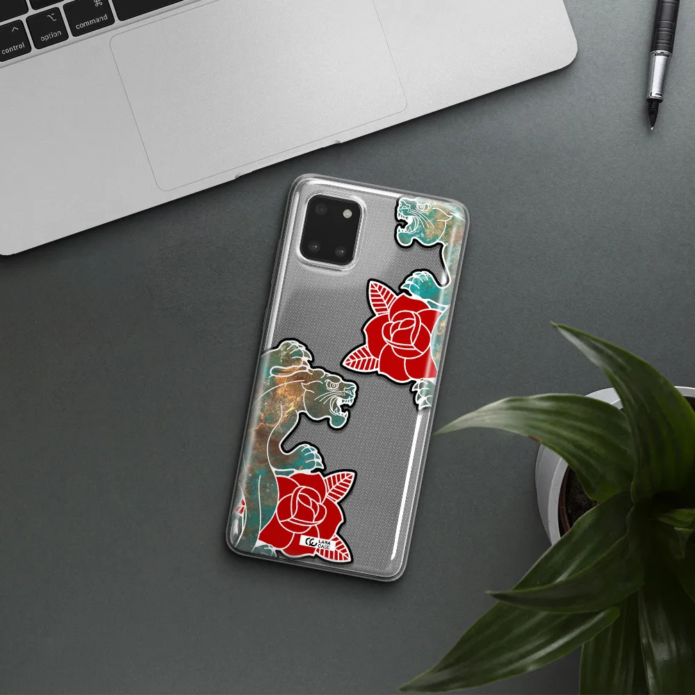 Black Panther Roses Samsung Note 10 Lite Clear TPU Case