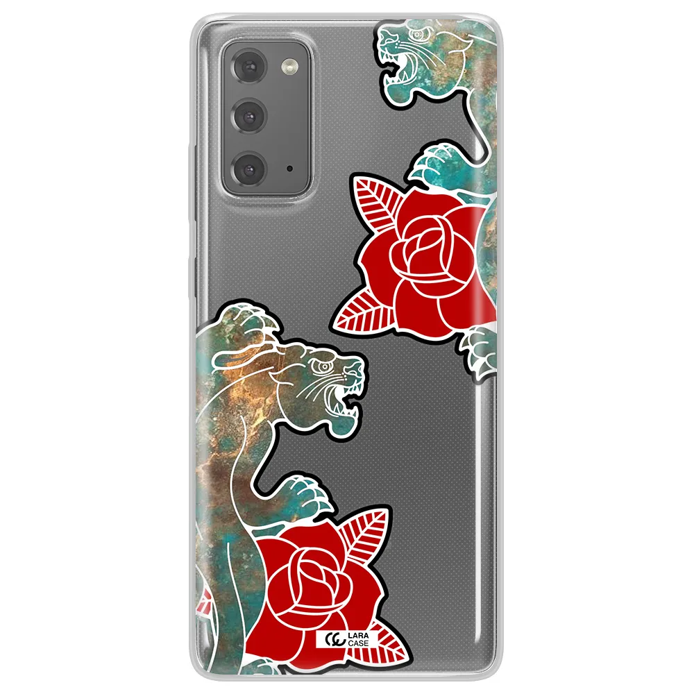 Black Panther Roses Samsung Note 20 Clear TPU Case
