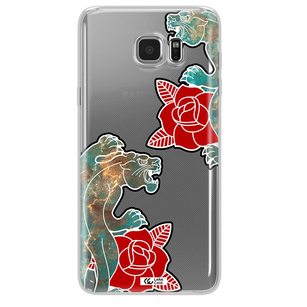 Black Panther Roses Samsung Note 5 Clear TPU Case