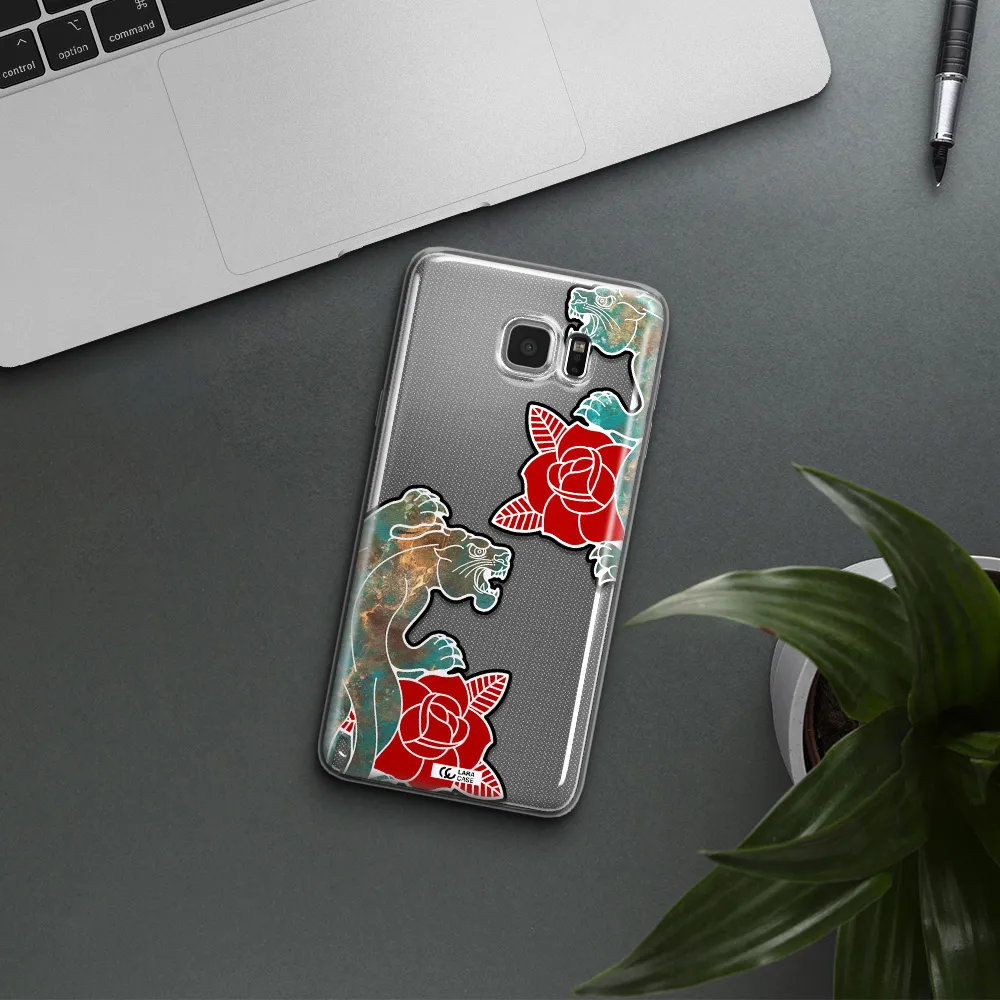 Black Panther Roses Samsung Note 5 Clear TPU Case