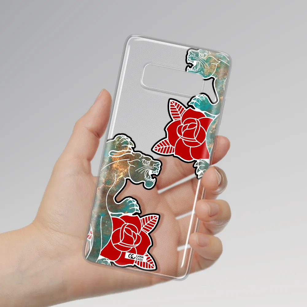 Black Panther Roses Samsung Note 8 Clear TPU Case