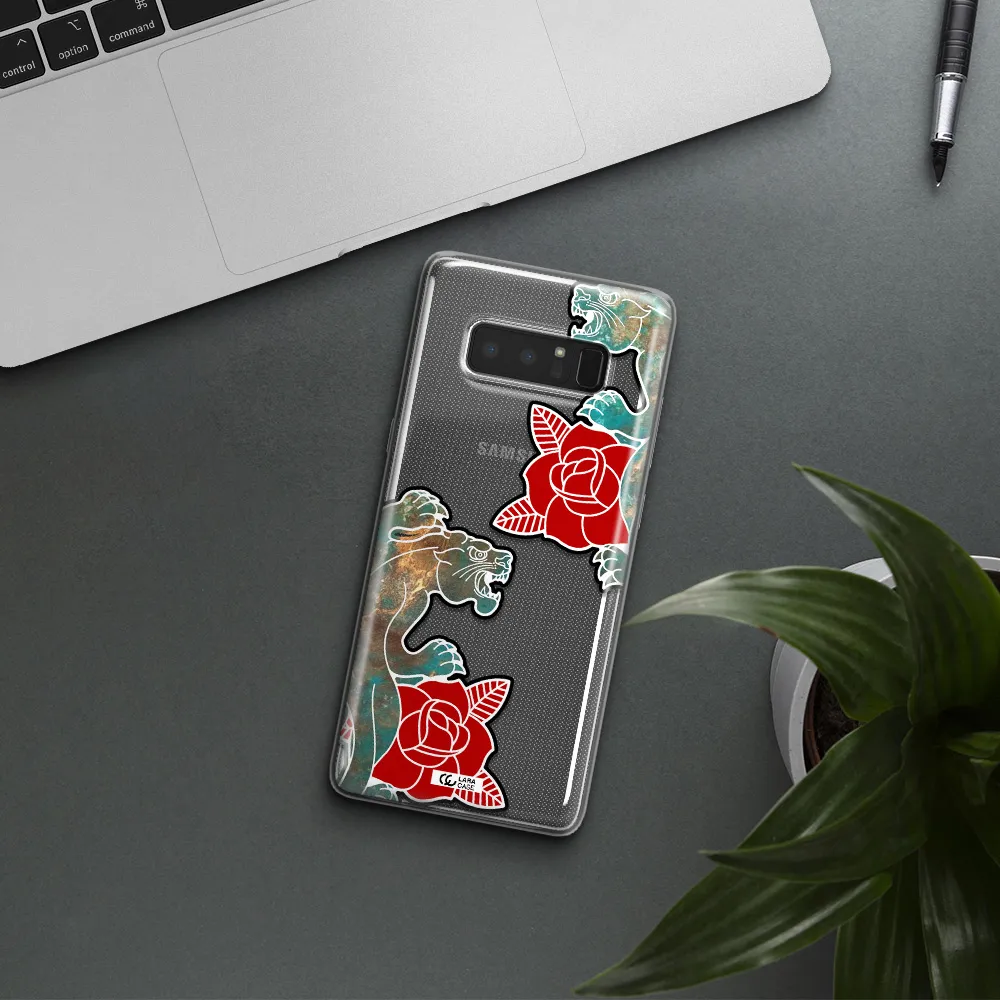 Black Panther Roses Samsung Note 8 Clear TPU Case