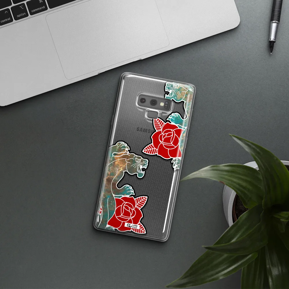 Black Panther Roses Samsung Note 9 Clear TPU Case