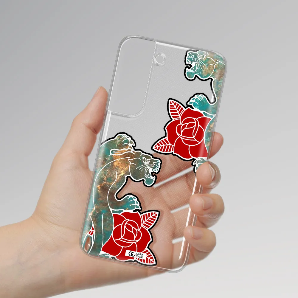 Black Panther Roses Samsung S 22 Plus Clear TPU Case