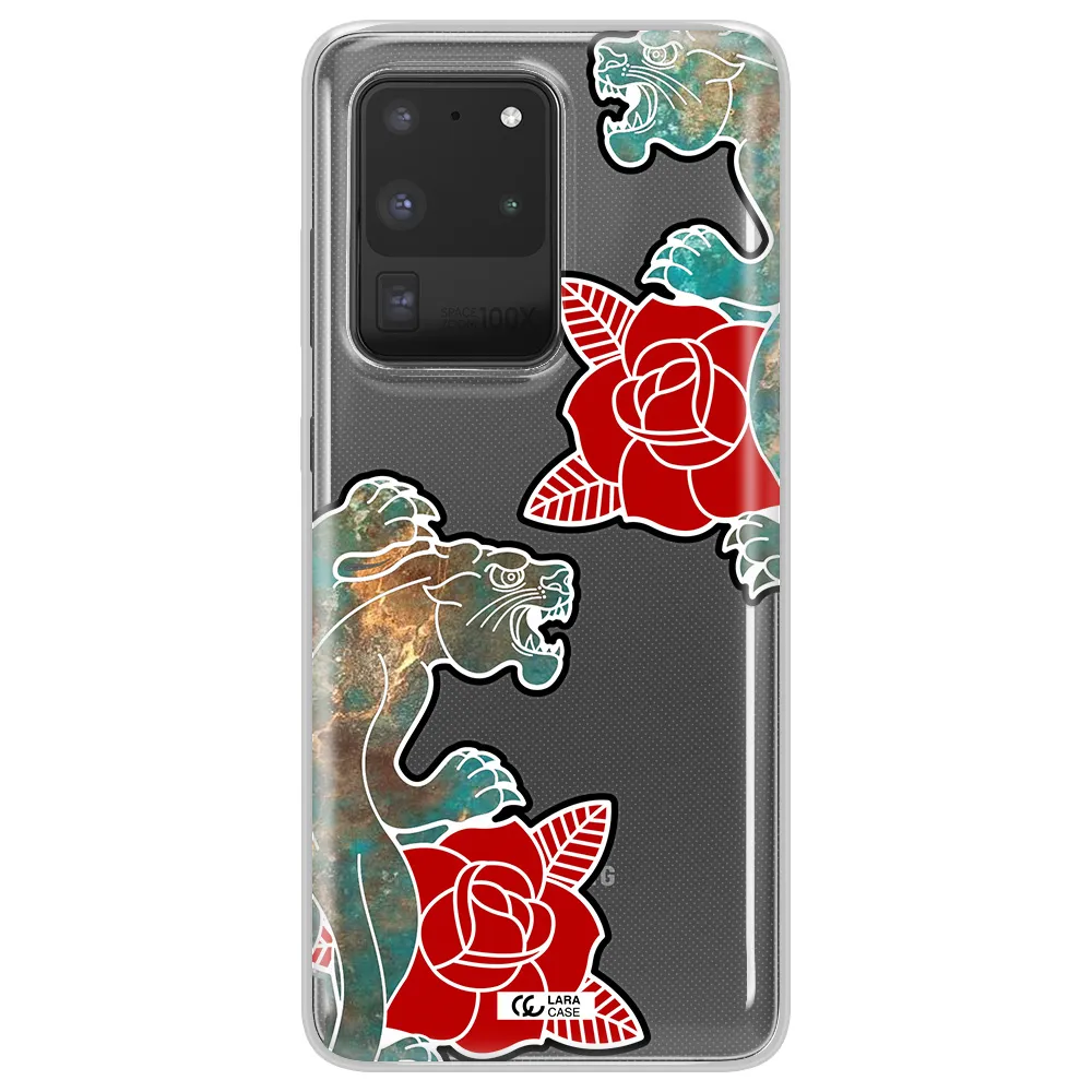Black Panther Roses Samsung S20 Ultra Clear TPU Case