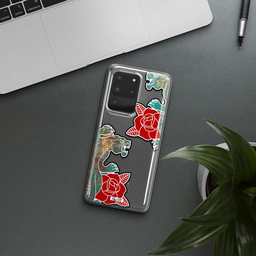 Black Panther Roses Samsung S20 Ultra Clear TPU Case