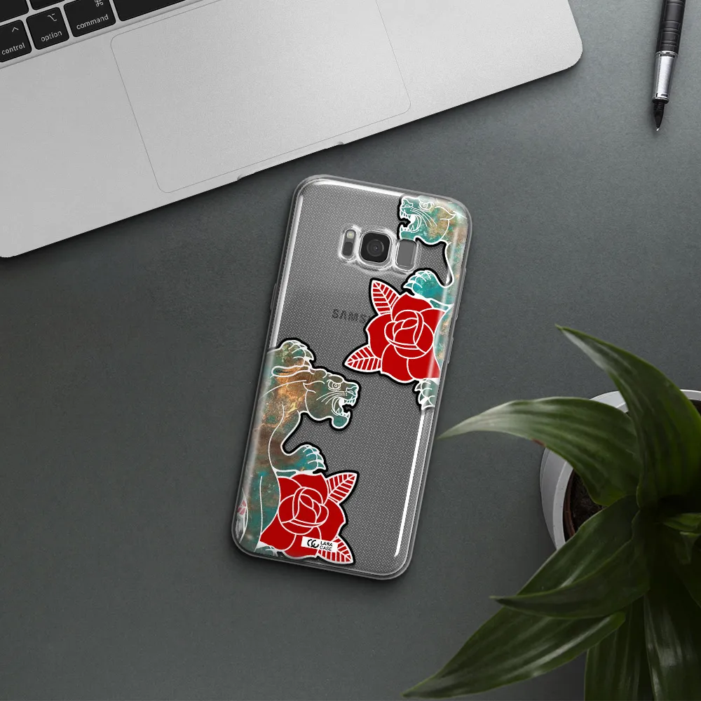 Black Panther Roses Samsung S8 Plus Clear TPU Case