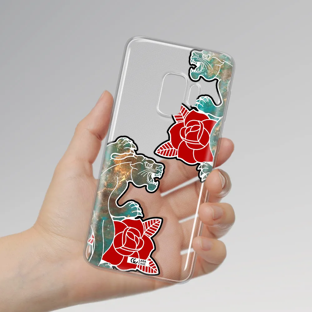 Black Panther Roses Samsung S9 Clear TPU Case