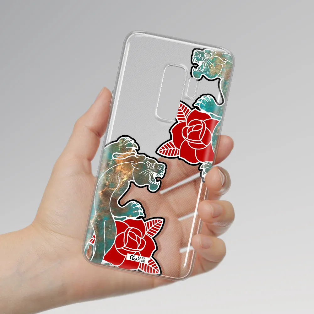Black Panther Roses Samsung S9 Plus Clear TPU Case