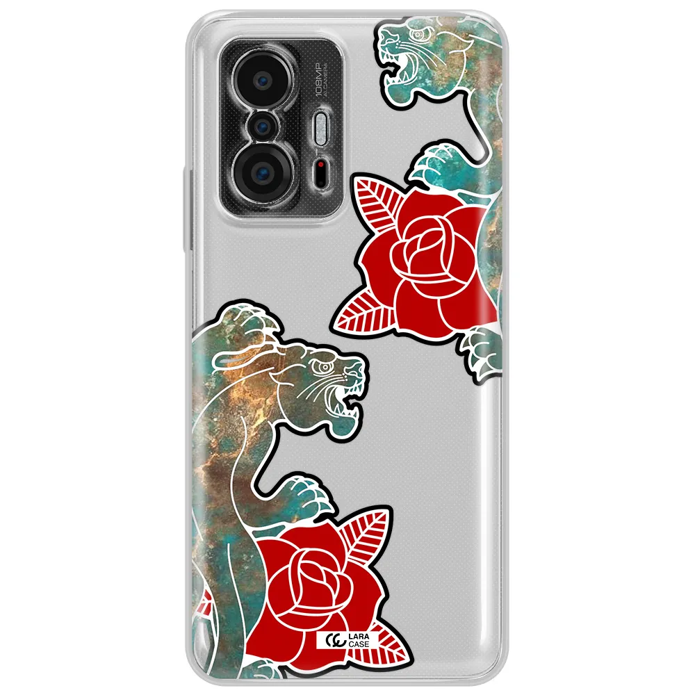 Black Panther Roses Xiaomi 11T Clear Tpu Case