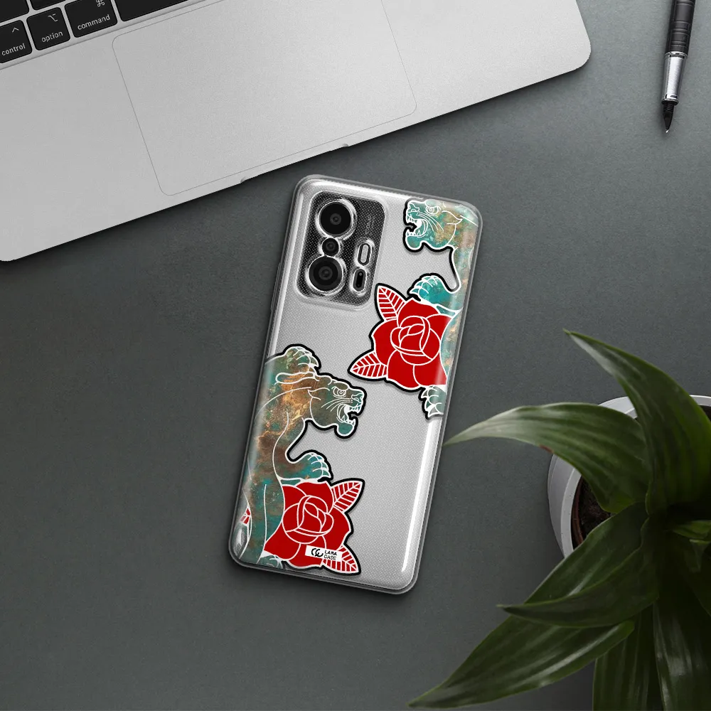 Black Panther Roses Xiaomi 11T Pro Clear Tpu Case