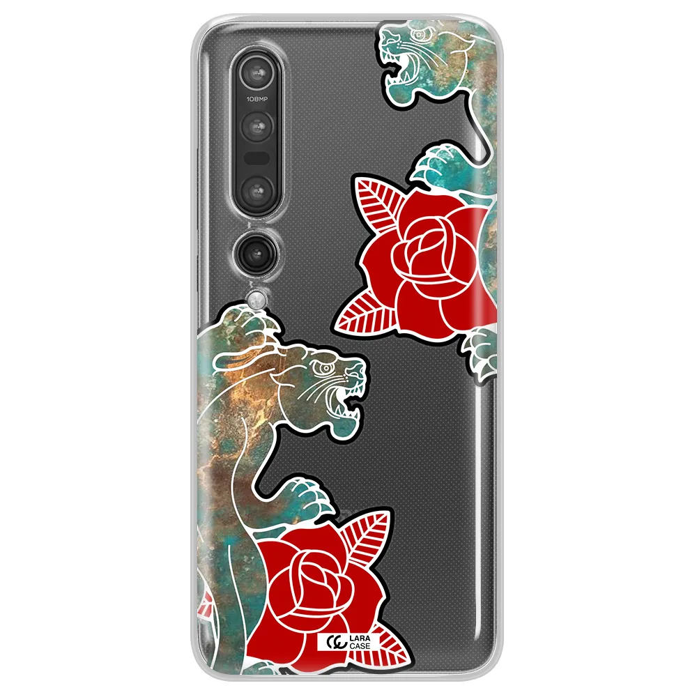 Black Panther Roses Xiaomi Mi 10 Pro Clear TPU Case