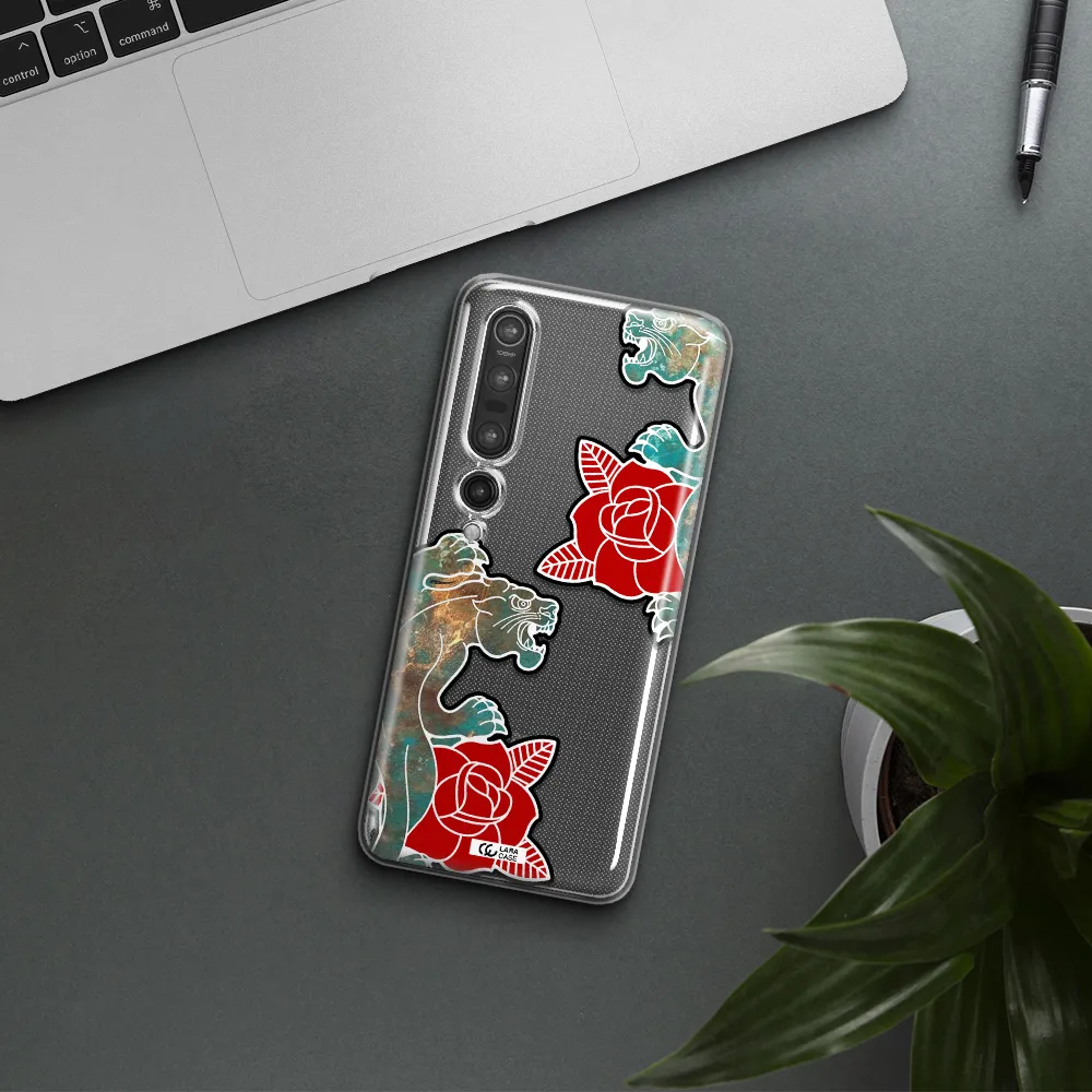 Black Panther Roses Xiaomi Mi 10 Pro Clear TPU Case