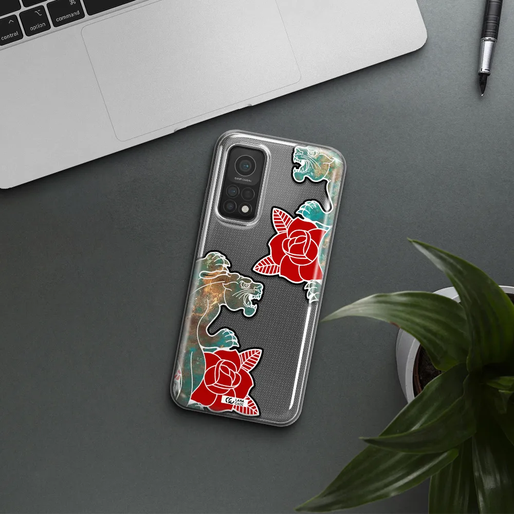 Black Panther Roses Xiaomi Mi 10T Clear TPU Case