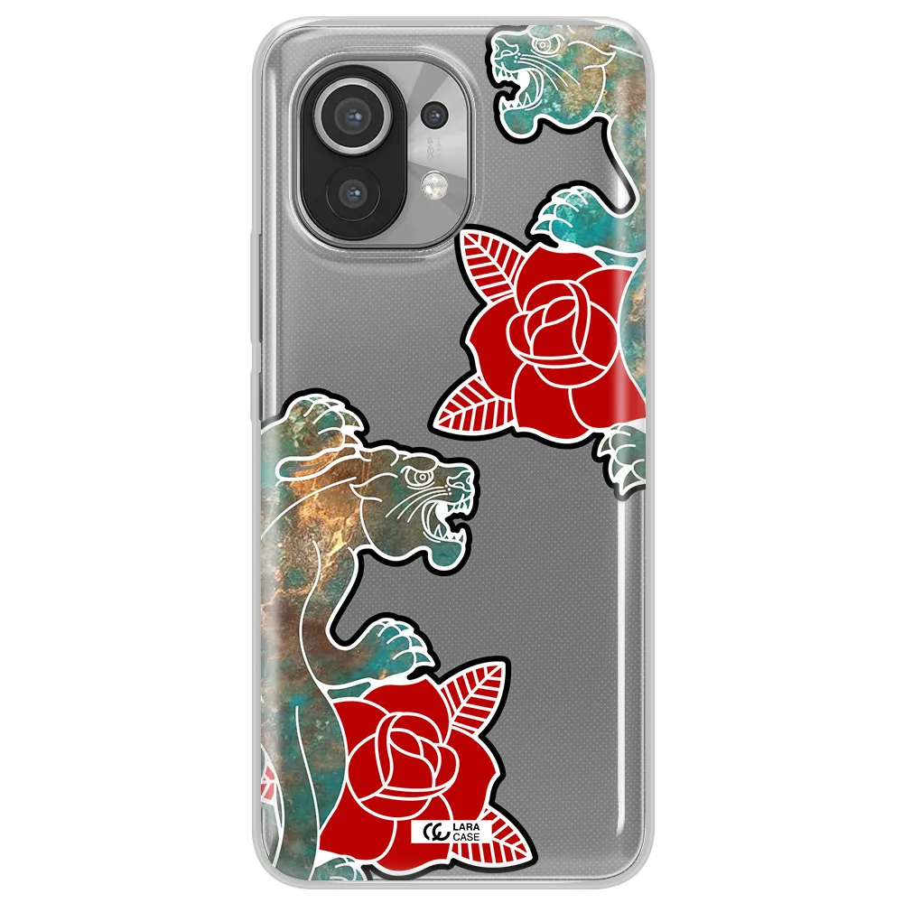 Black Panther Roses Xiaomi Mi 11 Clear TPU Case