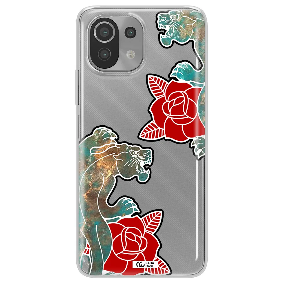 Black Panther Roses Xiaomi Mi 11 Lite Clear TPU Case