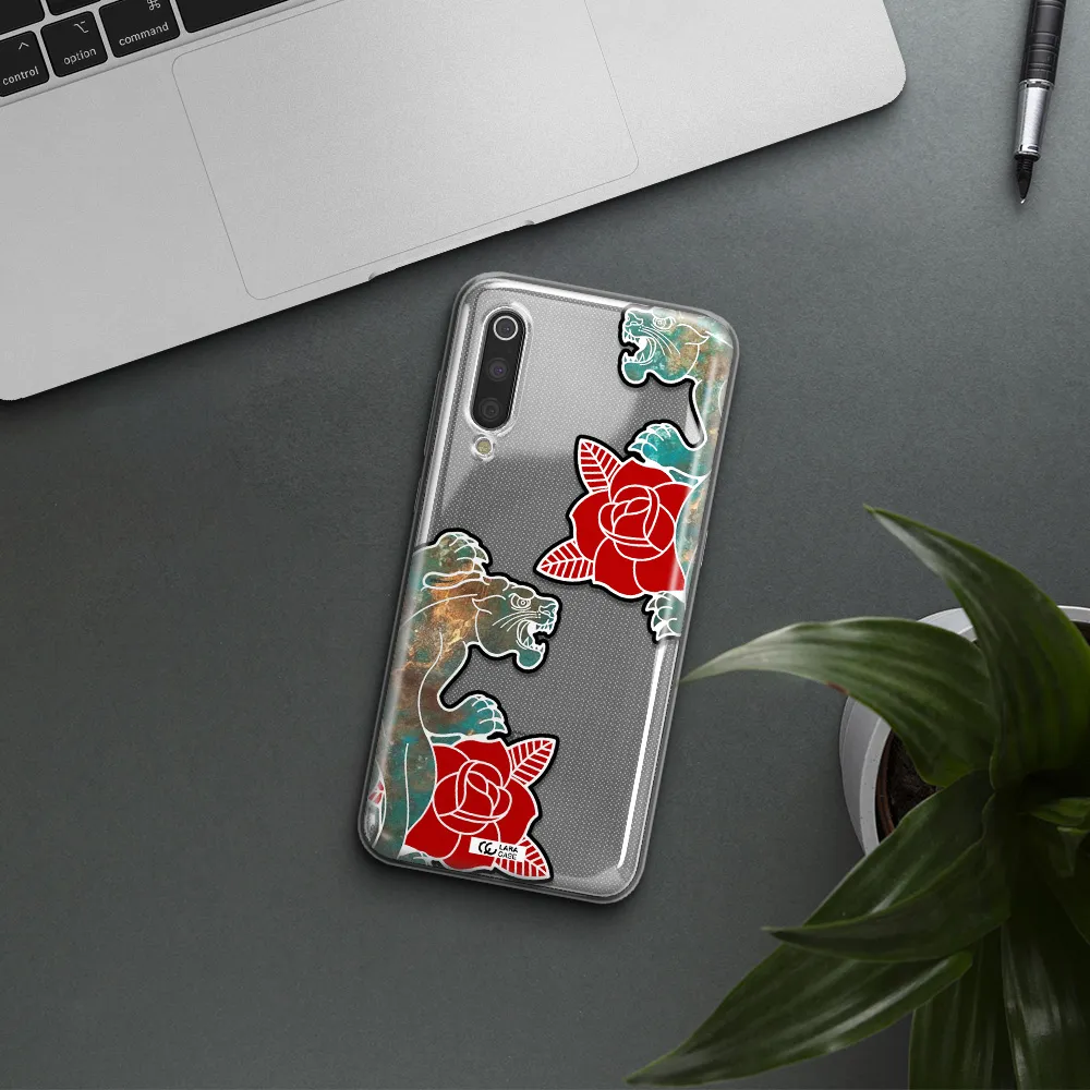 Black Panther Roses Xiaomi Mi 9 Clear TPU Case
