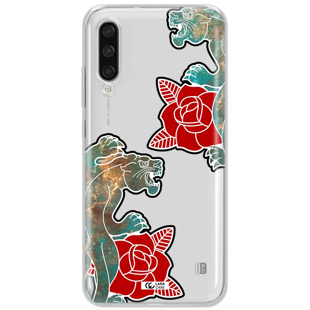 Black Panther Roses Xiaomi Mi A3 Clear Tpu Case