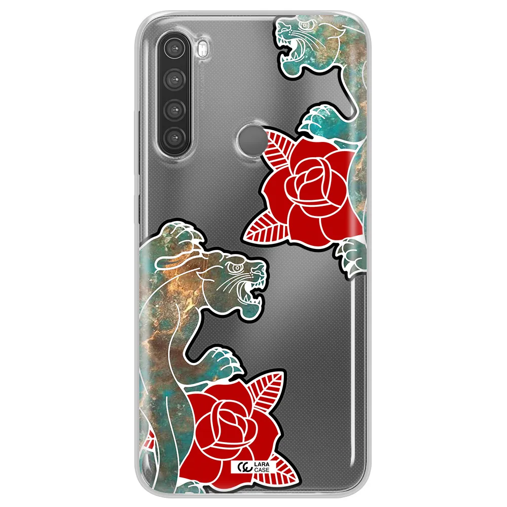 Black Panther Roses Xiaomi Note 8 Clear TPU Case