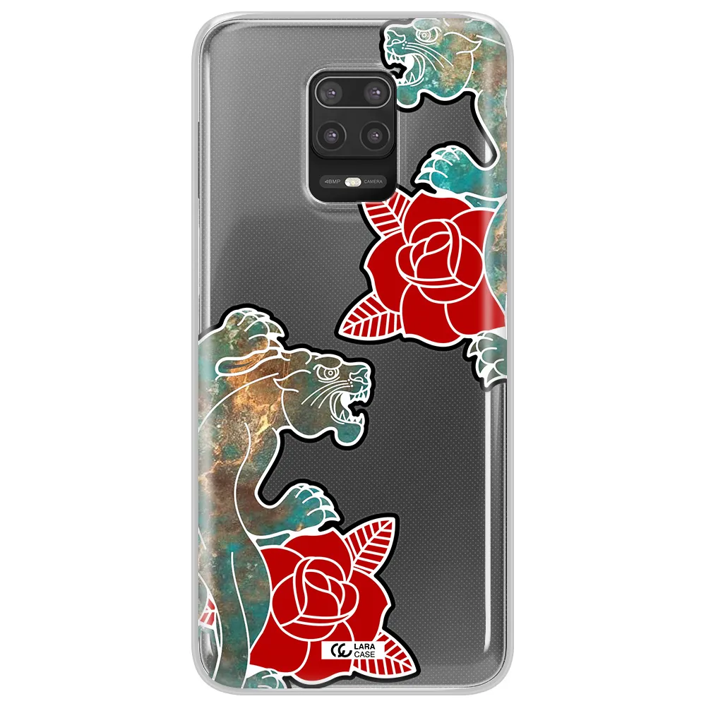 Black Panther Roses Xiaomi Note 9S Clear TPU Case