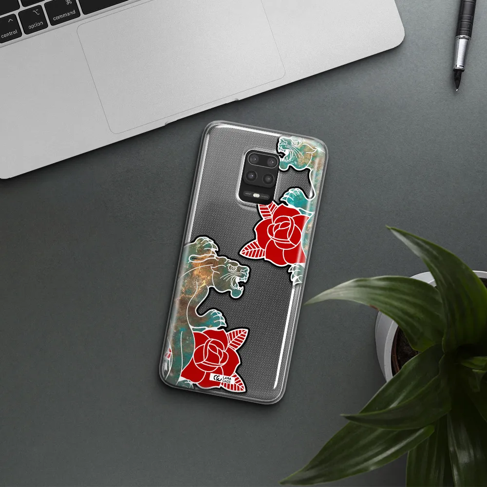 Black Panther Roses Xiaomi Note 9S Clear TPU Case
