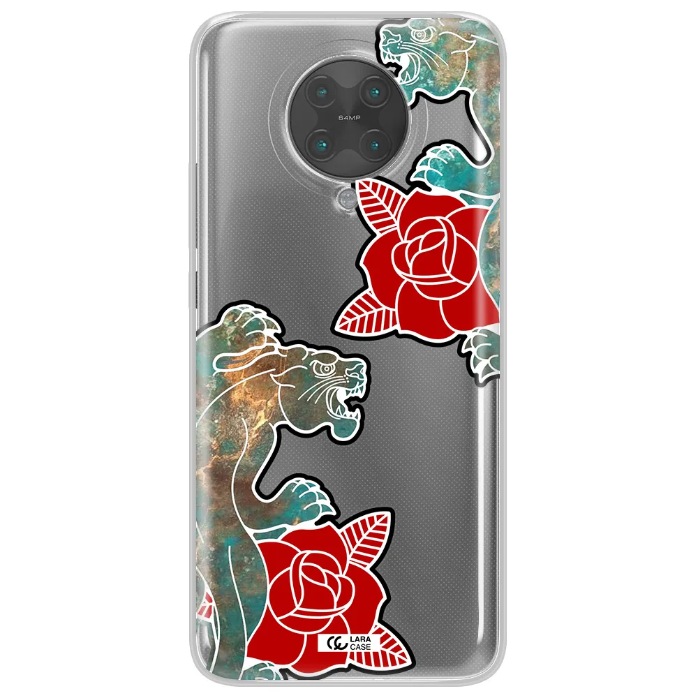 Black Panther Roses Xiaomi Poco F2 Pro Clear TPU Case