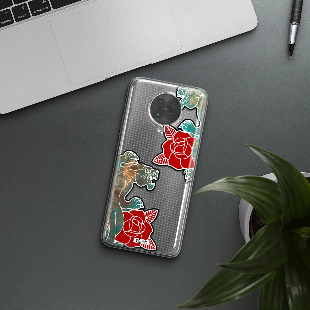 Black Panther Roses Xiaomi Poco F2 Pro Clear TPU Case