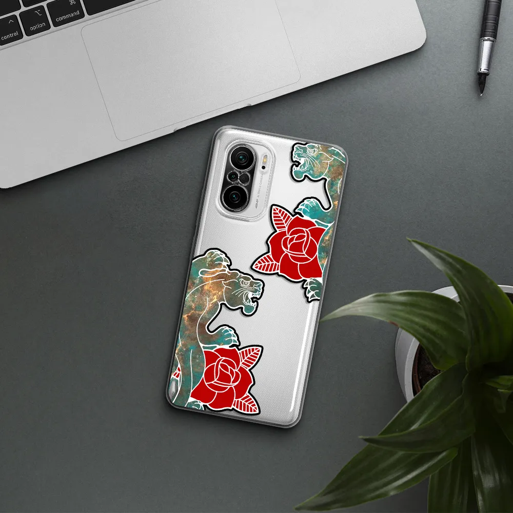 Black Panther Roses Xiaomi Poco F3 Clear Tpu Case