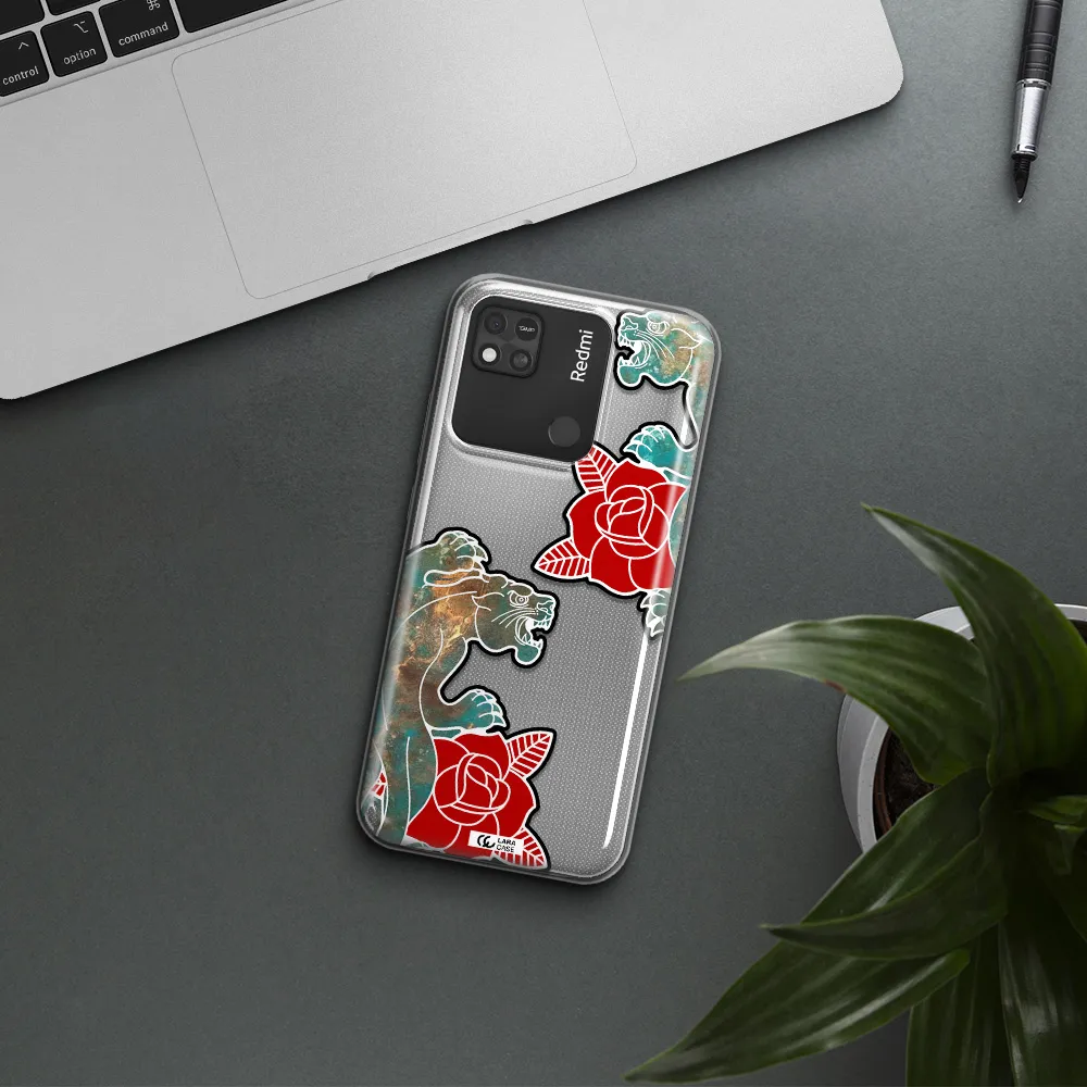 Black Panther Roses Xiaomi Redmi 10A Clear TPU Case