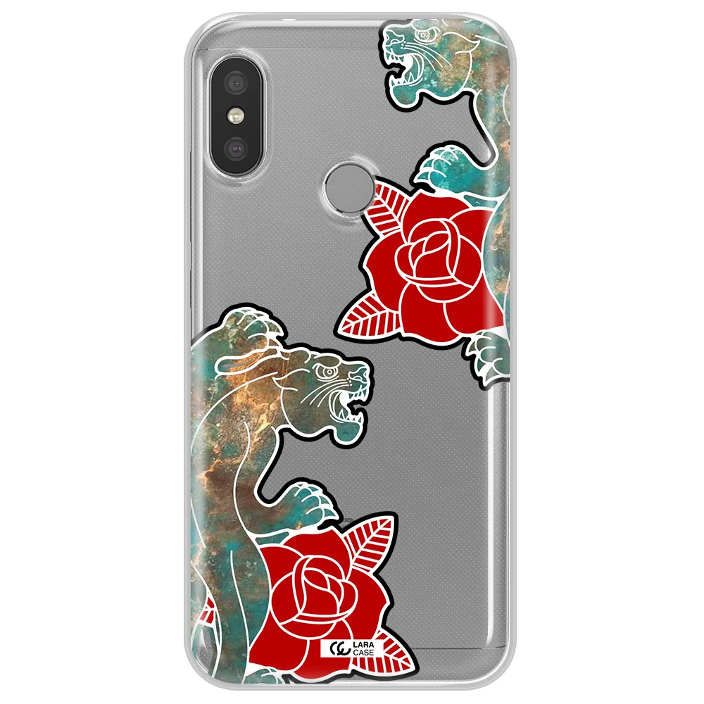 Black Panther Roses Xiaomi Redmi 6 Pro Clear TPU Case