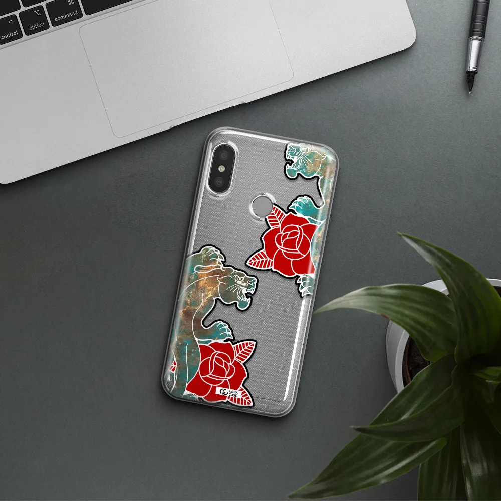 Black Panther Roses Xiaomi Redmi 6 Pro Clear TPU Case