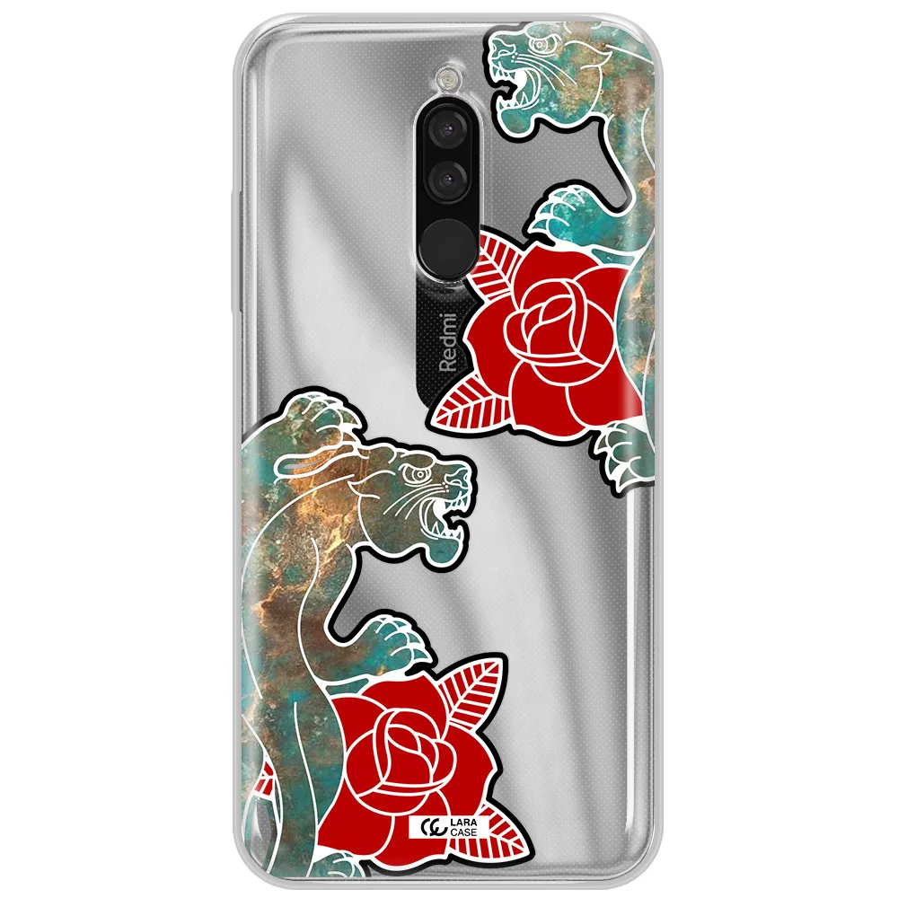 Black Panther Roses Xiaomi Redmi 8 Clear Tpu Case