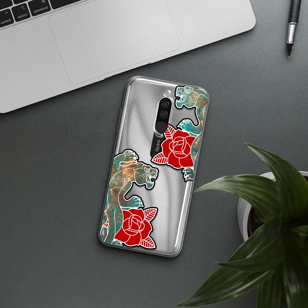 Black Panther Roses Xiaomi Redmi 8 Clear Tpu Case