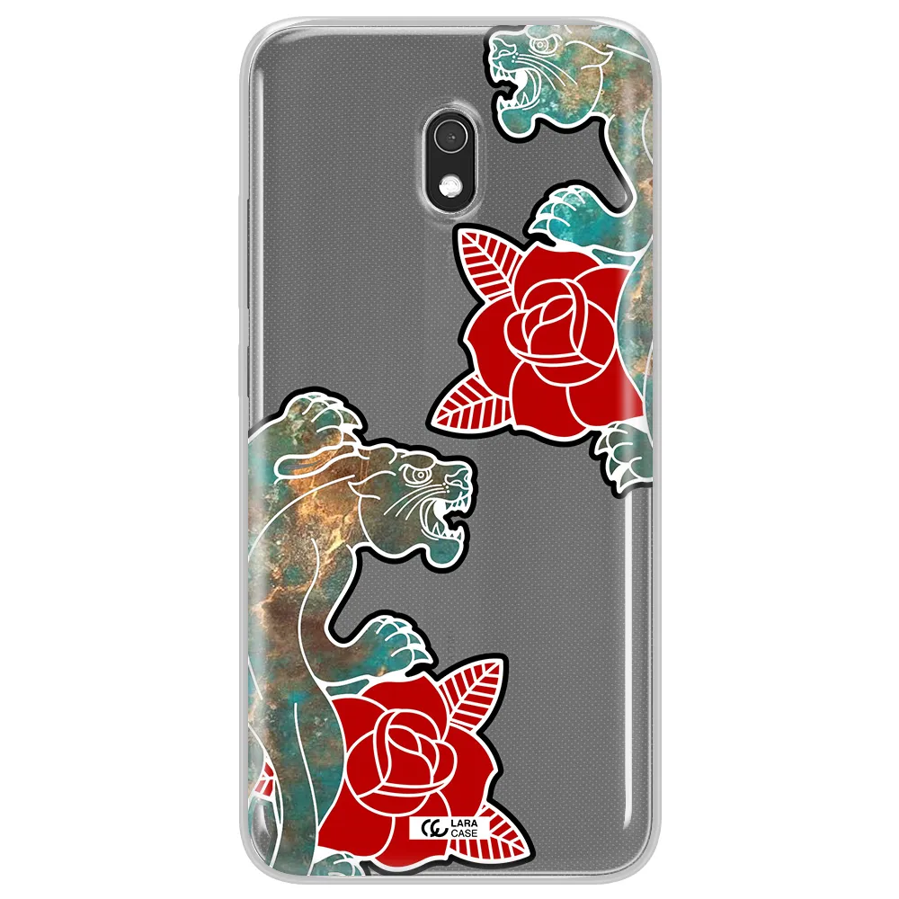Black Panther Roses Xiaomi Redmi 8A Clear TPU Case