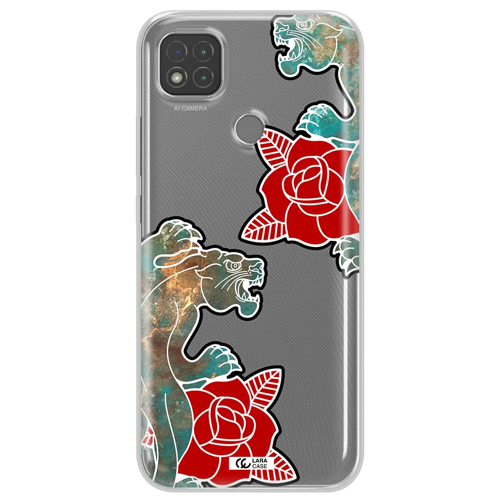 Black Panther Roses Xiaomi Redmi 9C Clear TPU Case