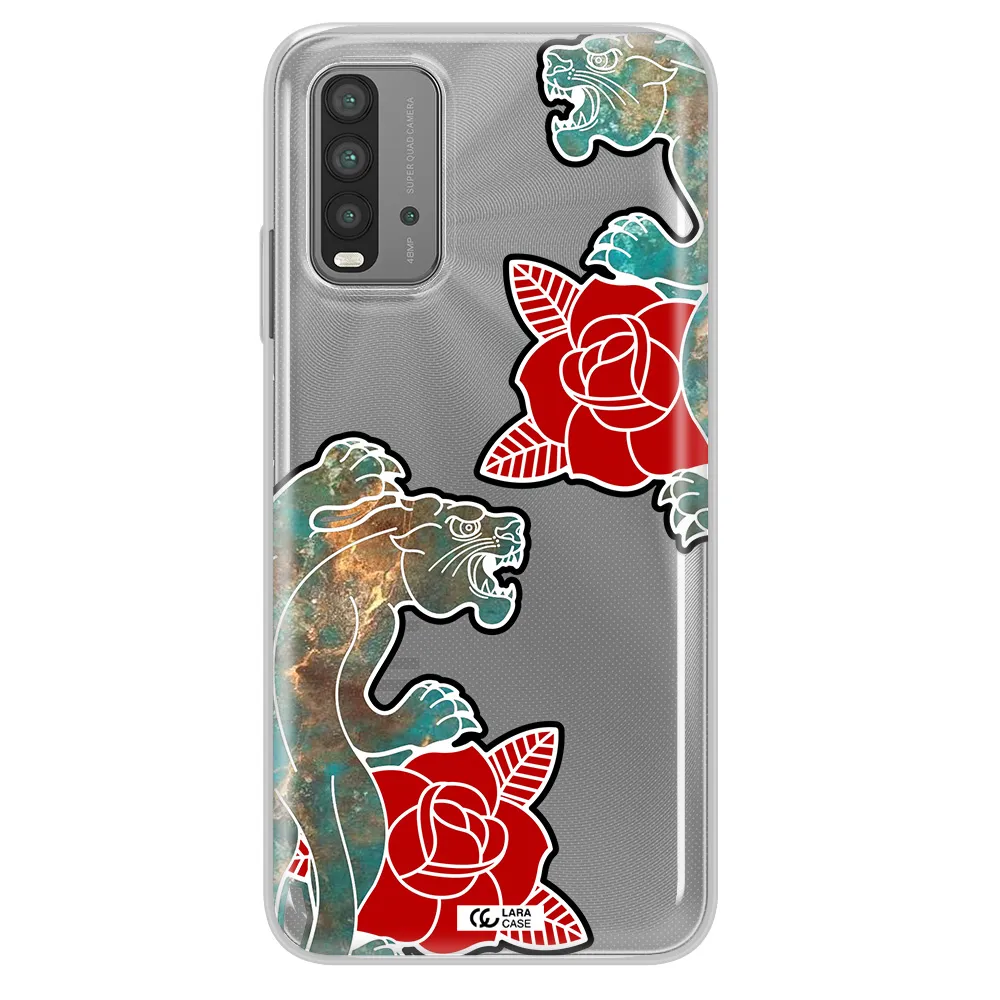 Black Panther Roses Xiaomi Redmi 9T Clear TPU Case